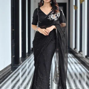 black chiffon saree