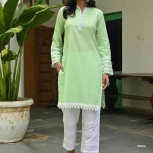 green cotton kurti