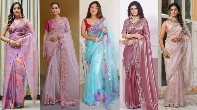 Pastel Organza Sarees